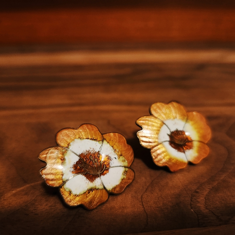 Vintage Statement Flower Earrings